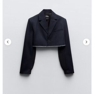 Zara Women's Dark Blue Cropped Blazer, size s ,new